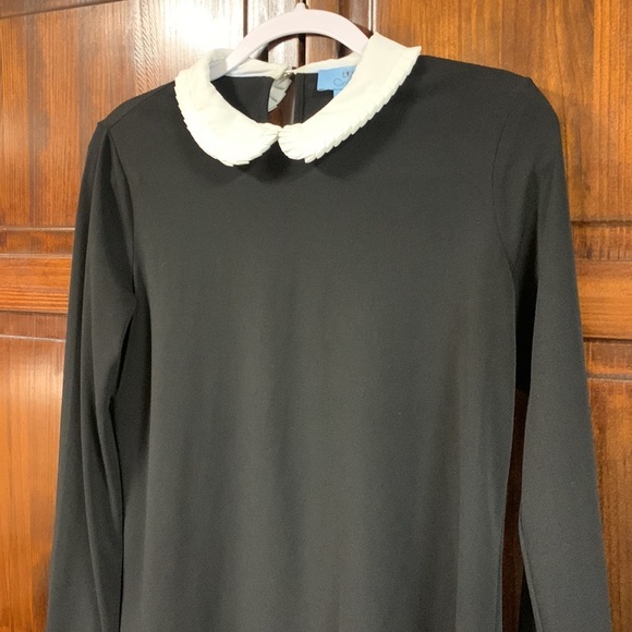 CeCe Black Long Sleeve Color Block Pleated Collar Top size small - Picture 6 of 13